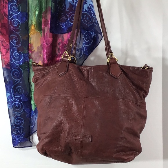 Liebeskind Handbags - Liebeskind maroon textured leather shoulder bag